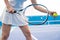 Woman Playing Tennis Closeup