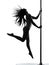 Woman pole dancer silhouette