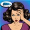 Woman in pop art retro comic style. Girl Oh emotional reaction speech bubble