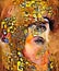 Woman portrait according to Gustav Klimt