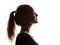 Woman portrait profile in silhouette shadow