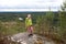 Woman posing on Mount Hiidenvuori