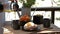 Woman Pouring Herbal Tea for Breakfast Outdoors