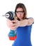 Woman with power drill