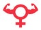 Woman power - female sex and gender symbol and pictogram with muscular arm and biceps