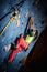 Woman practicing rock-climbing