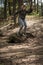 Woman practicing trail running