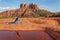 Woman Practicing Yoga in the Sedona Red Rocks