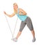 Woman practises with skipping rope