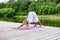 Woman practising yoga exercise