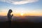 Woman praying in the morning on the sunrise background. Christianity concept. Pray background. Faith hope love concept