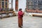 Woman Prays In Buddhist Temple, Bhutan