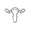 Woman pregnancy, birth and more. Thin line icon, vector illustration. Sperm, cell and ovary