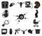 Woman and pregnancy black icons in set collection for design. Gynecology and equipment vector symbol stock web