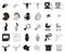 Woman and pregnancy black,monochrome icons in set collection for design. Gynecology and equipment vector symbol stock