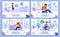 Woman in Pregnancy Vector Banners, Posters Set