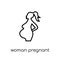 Woman Pregnant icon. Trendy modern flat linear vector Woman Pregnant icon on white background from thin line Human Body Parts col
