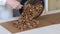 A woman prepares kozinak from nuts. Lay the toasted nuts on a non-stick mat. Sunflower seeds, peanuts and walnuts roasted in sugar