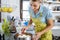 Woman preparing cake