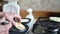 Woman preparing Colombian traditional arepas