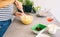 Woman preparing dessert at home, hobbies and entertainment, food concept, whipping eggs, hands and bowl close-up