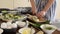 Woman preparing healthy homemade potato gratin