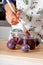 Woman preparing home-made preserves