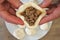 Woman preparing Kubbeh matfuniya Levantine dish