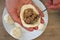 Woman preparing Kubbeh matfuniya Levantine dish