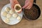 Woman preparing Kubbeh matfuniya Levantine dish