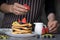 Woman preparing pancakes