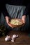 Woman preparing sauerkraut salad