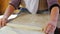 woman preparing traditional food, gozleme, safranbolu, turkey