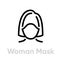 Woman Protection Mask Respirator icon. Editable line vector.