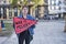 Woman protesting against offshore oil exploitation in Argentina