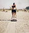 Woman Pulling Crossfit Sled