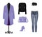 Woman purple and black clothing set