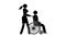 Woman pushing a wheelchair with Person with Physical disabilities