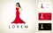 Woman in a red dress logo