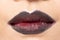 Woman red fashion lip mouth teeth to sale lipstick