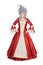 Woman in red queen dress