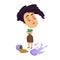 Woman refuse doing housework flat cartoon vector illustration