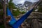 Woman relaxes on a hammock lake Isabelle Colorado