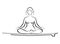 Woman relaxing in yoga pose on baddle board on water. Stand up p