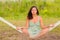 Woman rest in hammock