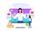 Woman review or selling her product through live streaming social commerce platform. Woman buy product from social media commerce