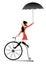 Woman riding bicycle. Attractive young woman rides on a vintage bike illustration