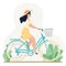 Woman riding a classic bicycle