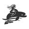 Woman riding a dolphin Icon Illustration Brand Identity