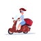 Woman Riding Electric Scooter Carry Luggage Suitcase Travel